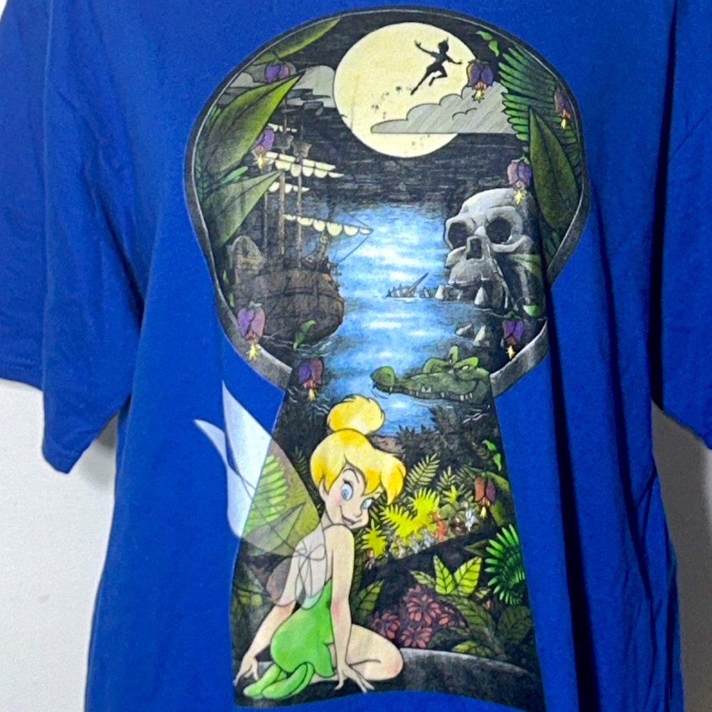 Tinker Bell looking through the keyhole adult large T-shirt NWOT - Picture 2 of 8